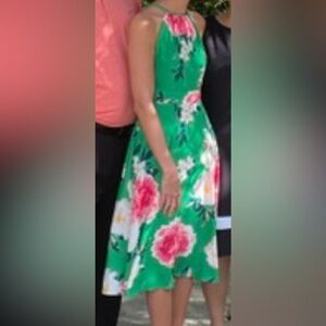 Eliza J Green Floral Dress